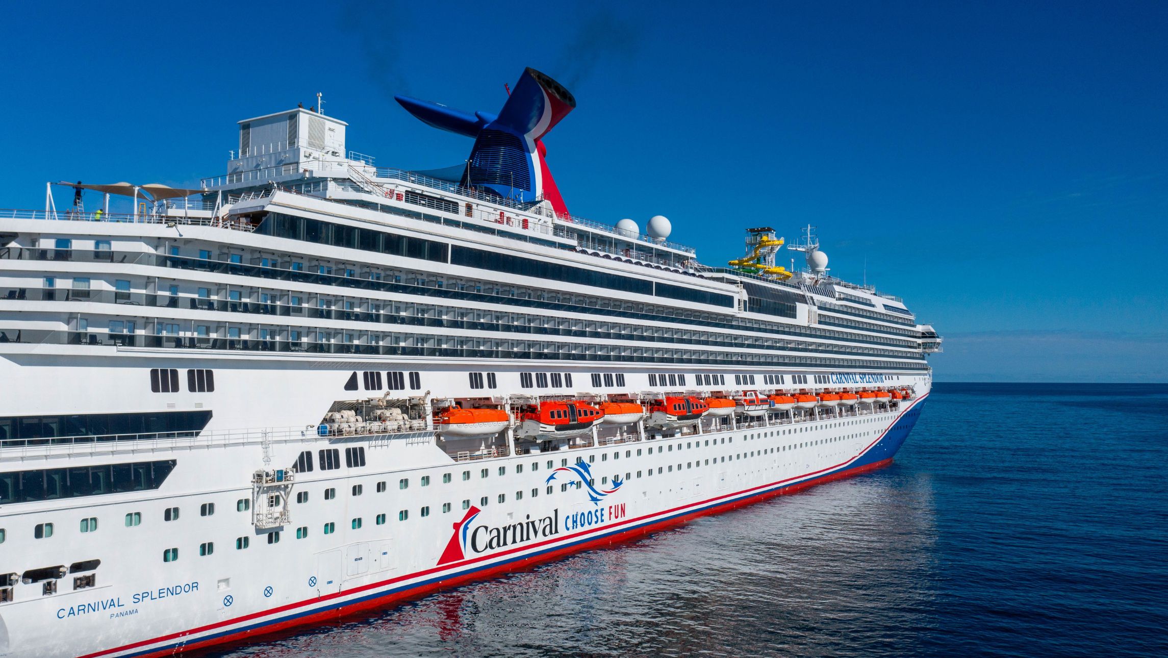 Carnival Splendor new paint job after its drydock.