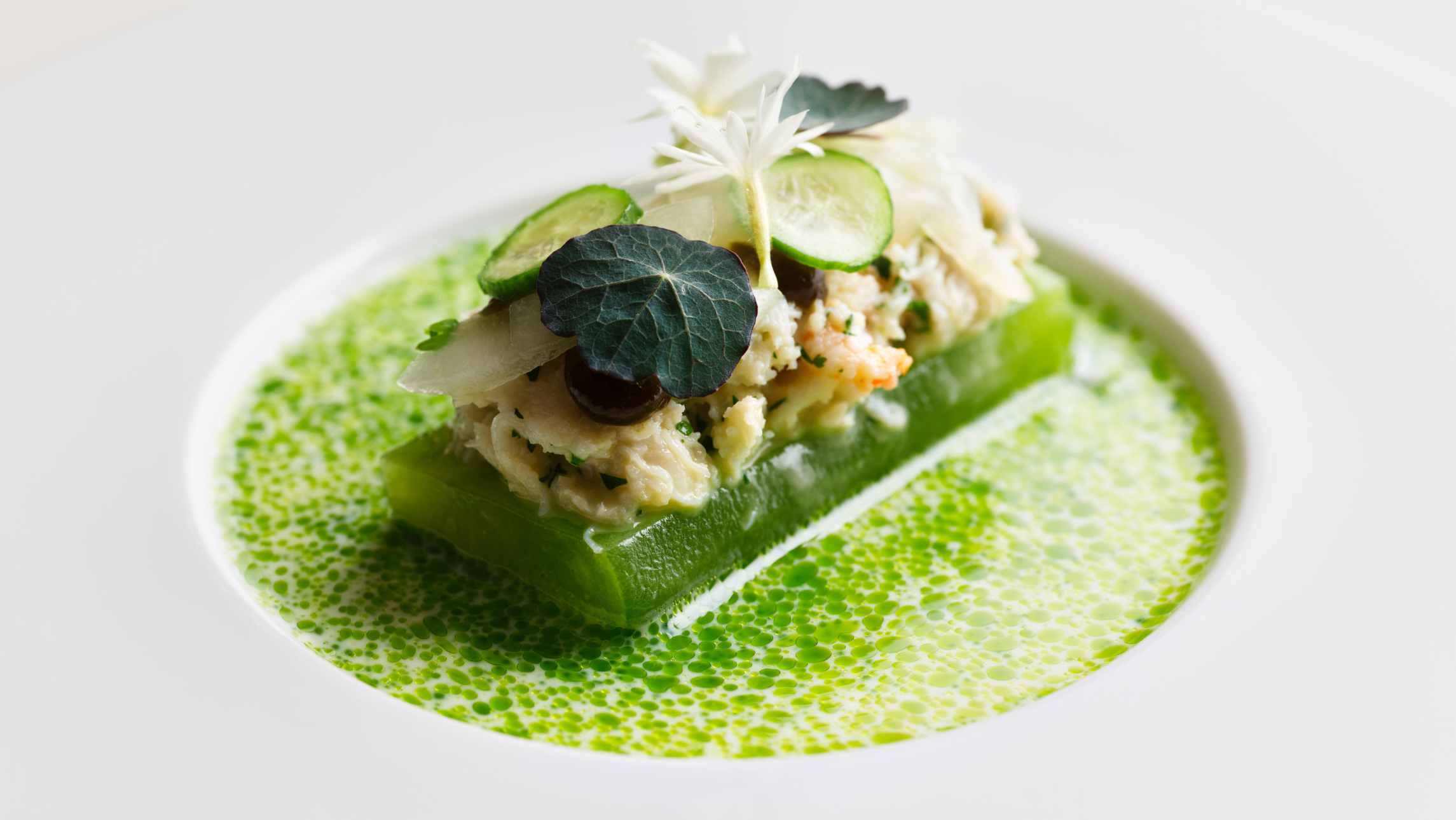 Matt Moran's crab with cucumber, buttermilk and caviar