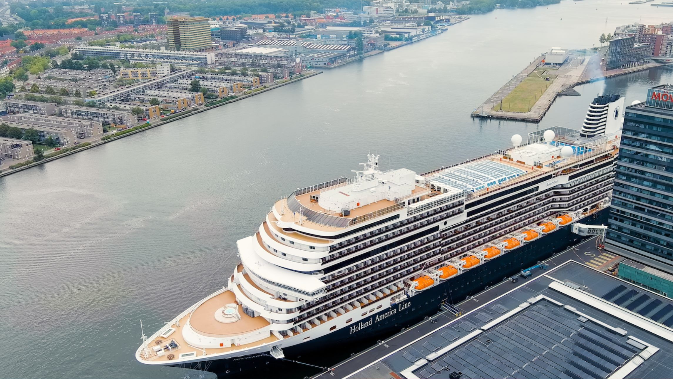 Cruise ship in port at Amserdam