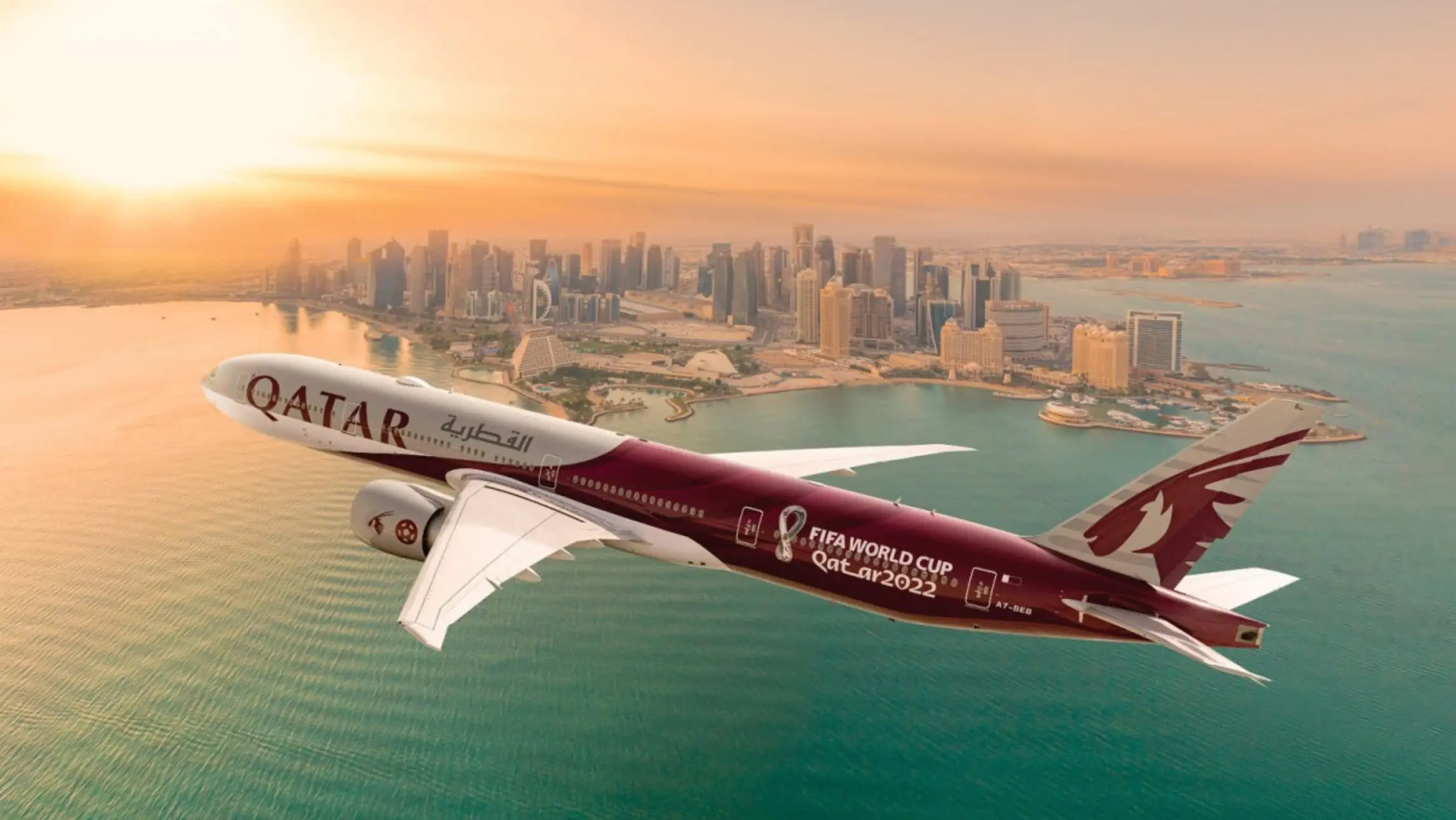 Qatar Airlines flying towards Doha