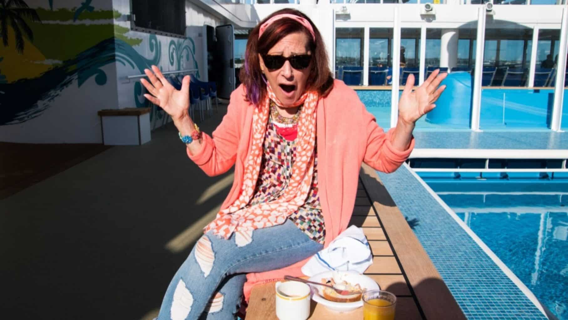 Woman on a cruise ship upset about her cruise